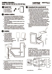Thermostat Installation Manual